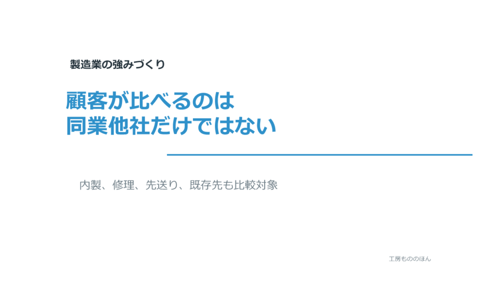 同業他社以外の選択肢と比べて自社の強みを考える記事のアイキャッチ